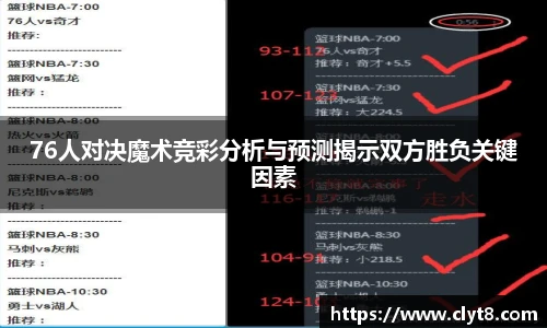 jRS.直播76人对决魔术竞彩分析与预测揭示双方胜负关键因素